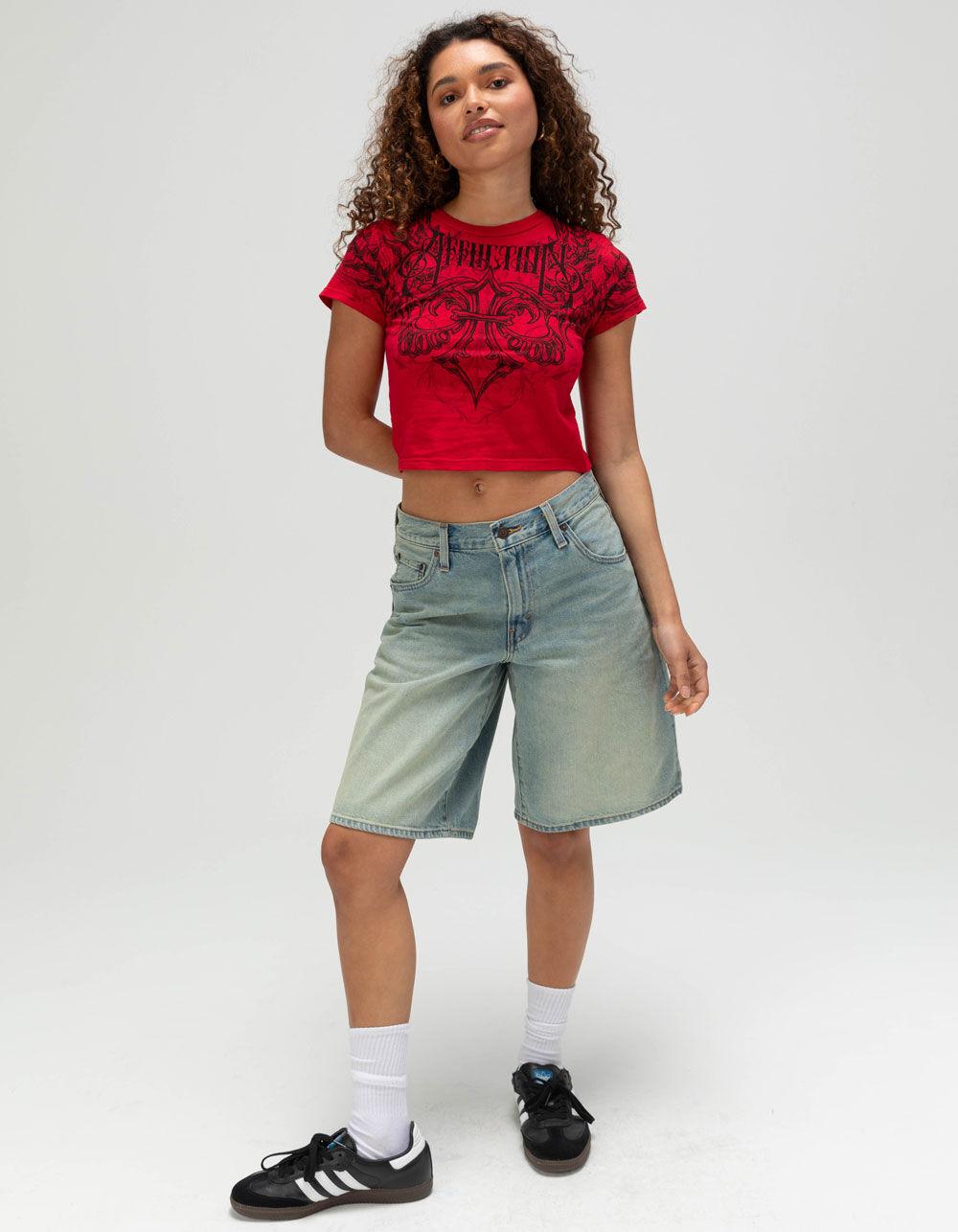 AFFLICTION Vertibrate Womens Tee - RED Product Image