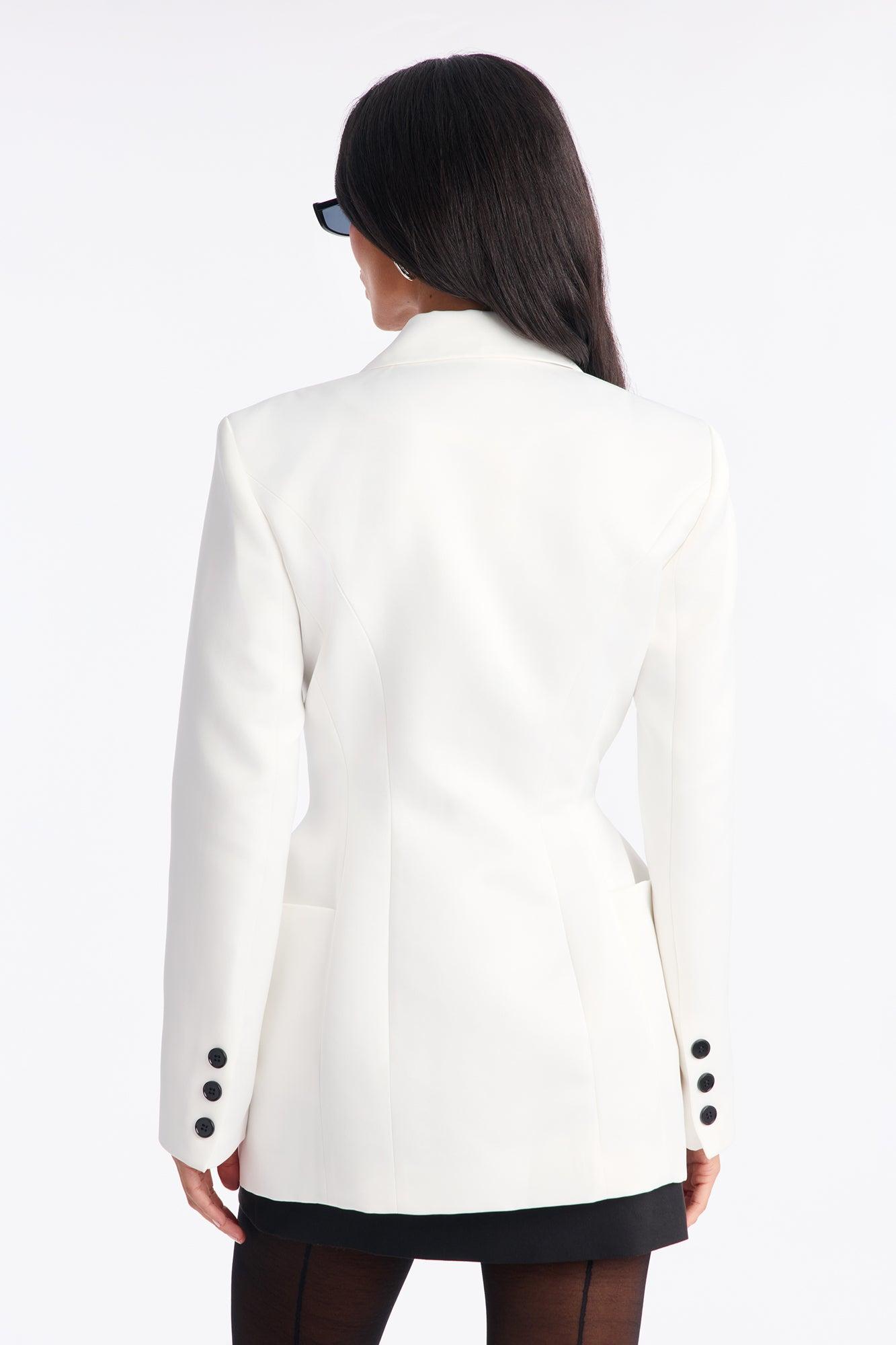 Harmony Structured Double Breasted Blazer - White Female Product Image