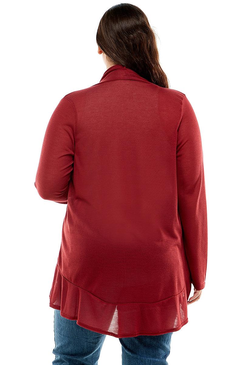Long Sleeve Ruffled Cardigan - Plus Product Image