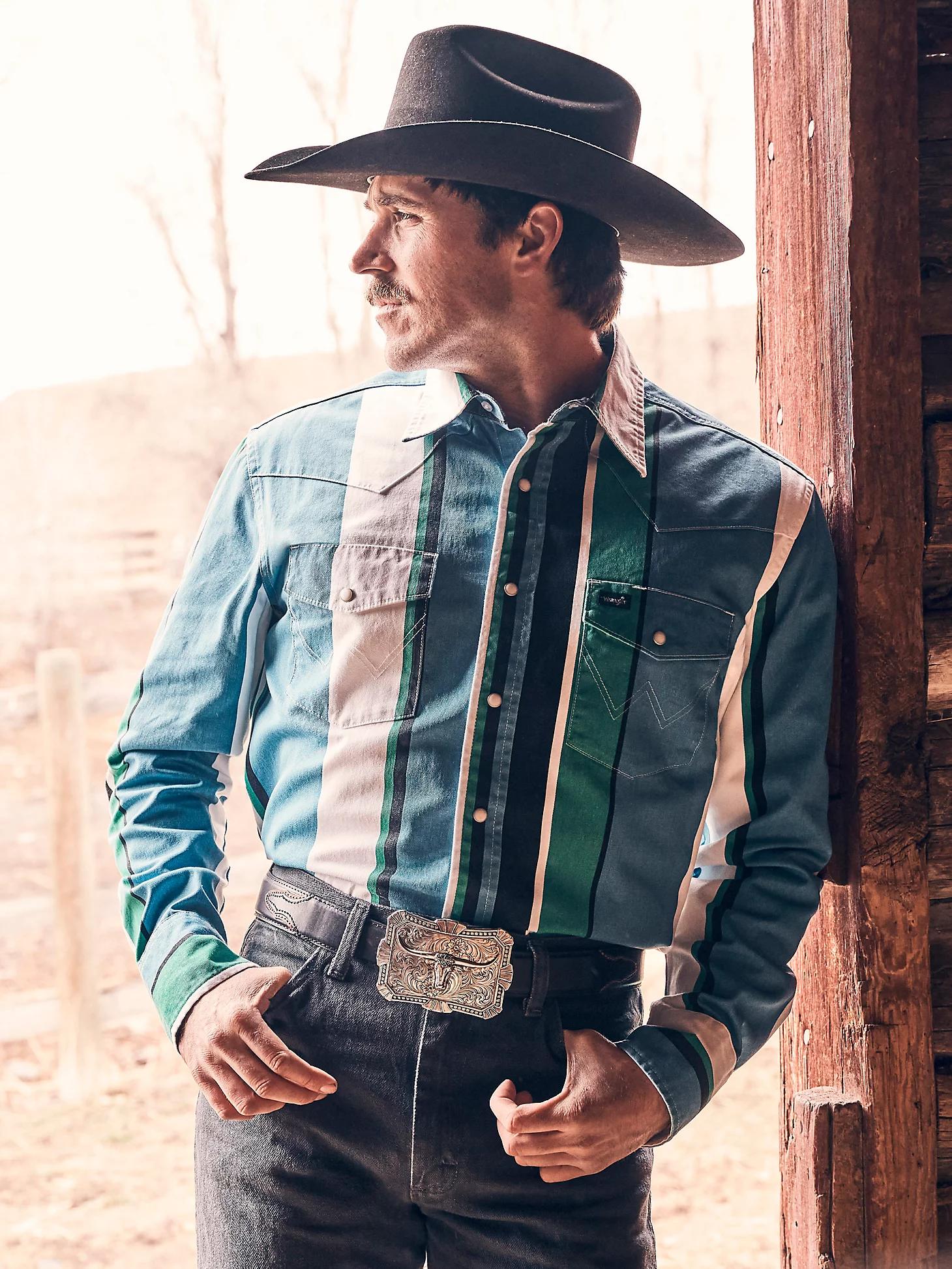 Vintage-Inspired Brushpopper Western Snap Workshirt | Men's SHIRTS | Wrangler® Product Image