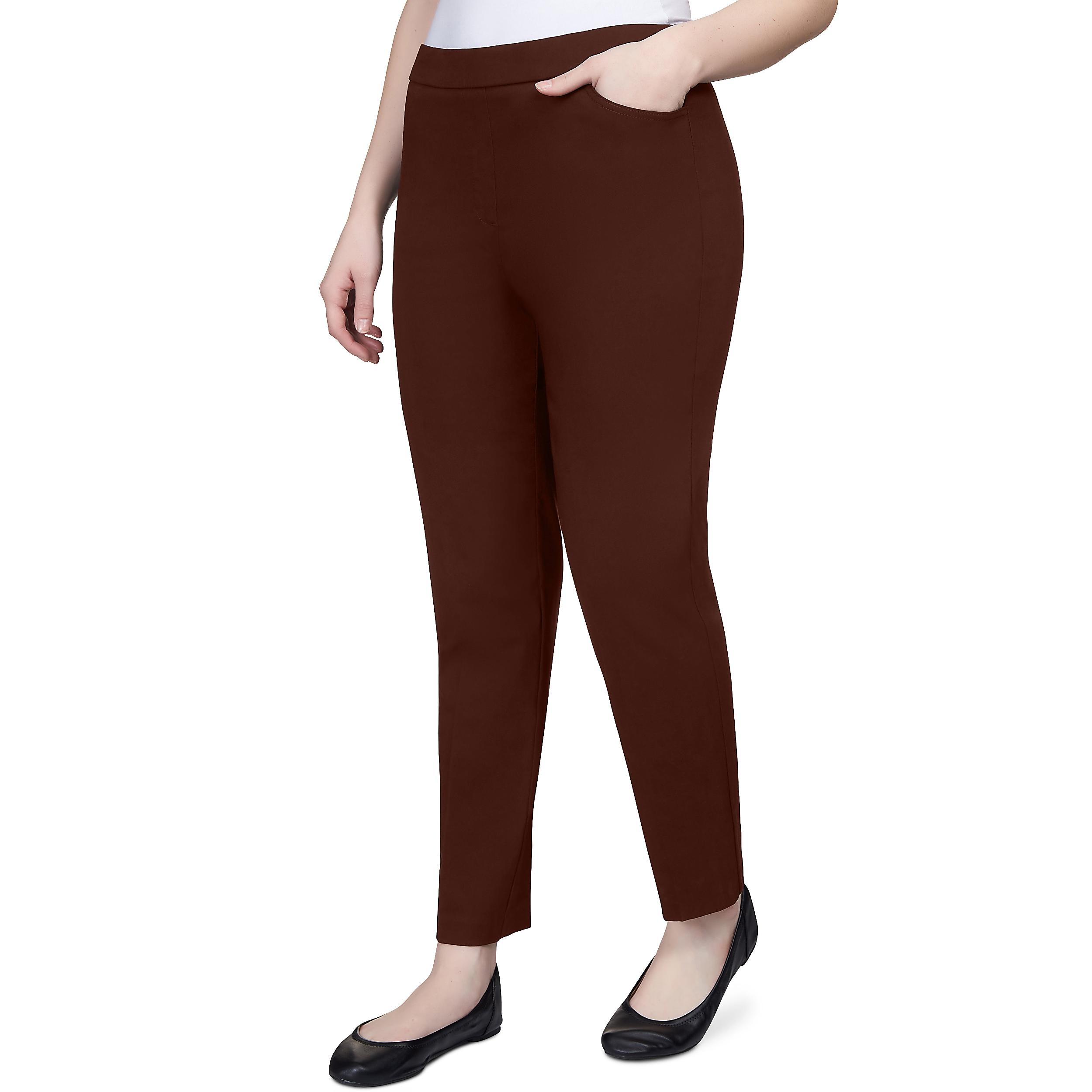 Alfred Dunner Petite Classic Allure Fit Proportioned Pant with Elastic Comfort Waistband Average Length Product Image