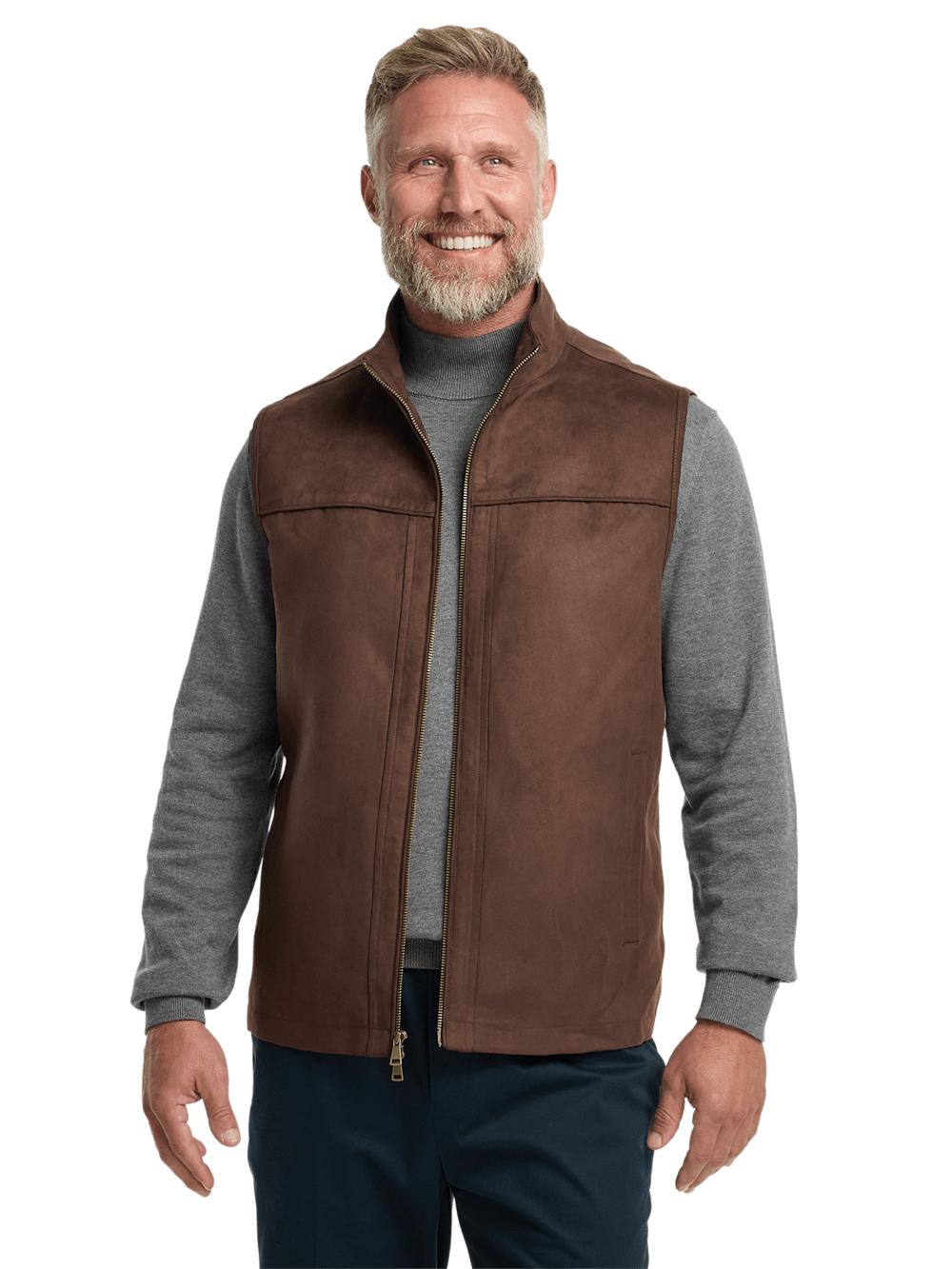 Microsuede Vest - Brown Product Image