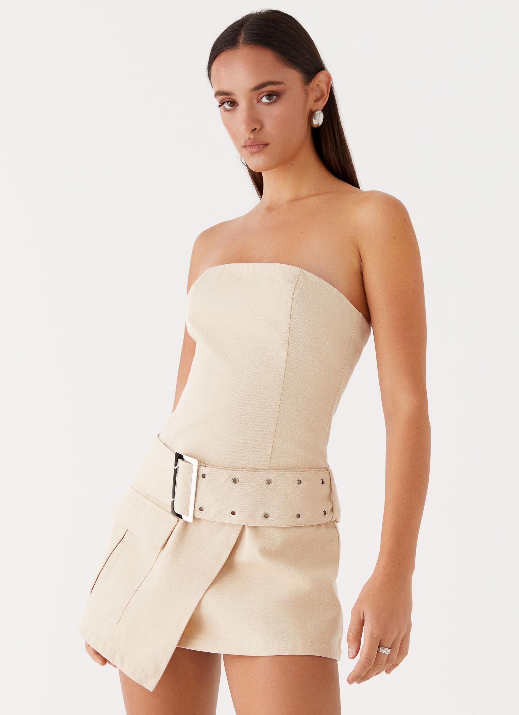 All For You Strapless Mini Dress - Ivory Product Image