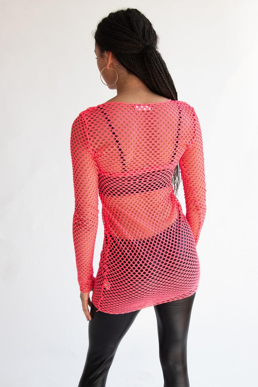 Neon Fishnet Dress Product Image