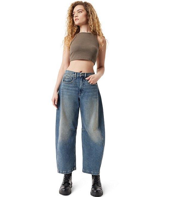 FRAYED Jeans High Rise Barrel Ankle Length Jeans Product Image