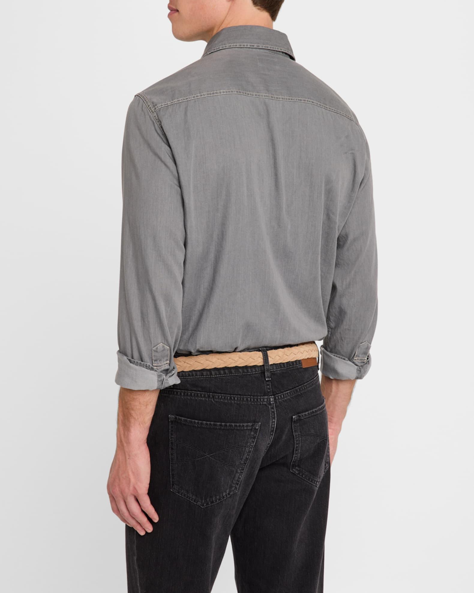 Men's Denim Snap-Front Sport Shirt Product Image