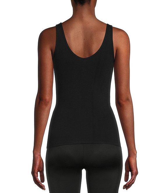 Modern Movement Seamless Scoop Neck Sleeveless Cotton Blend Tank Product Image