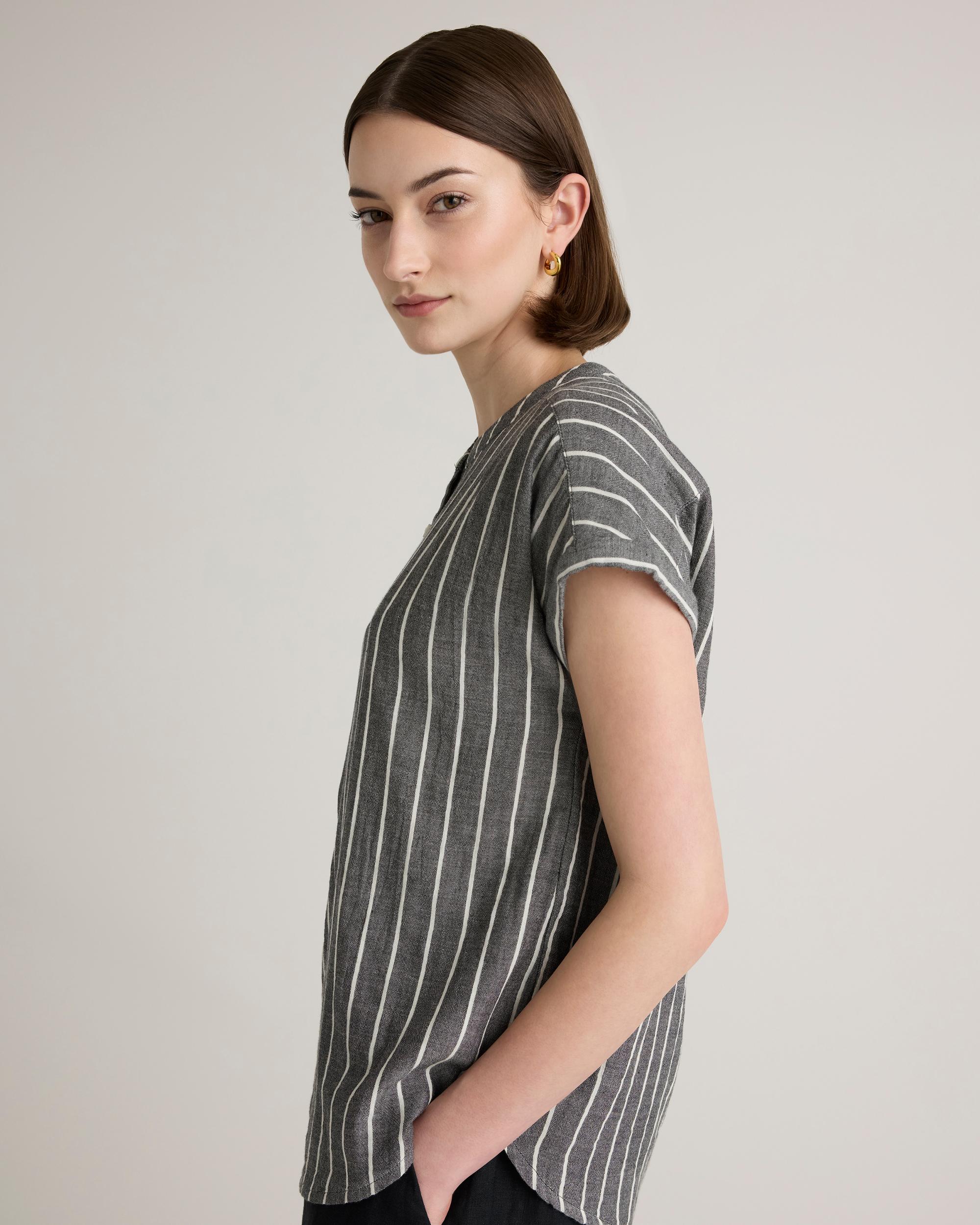 Quince | Women's Gauze Roll Sleeve Shirt Organic Cotton Product Image
