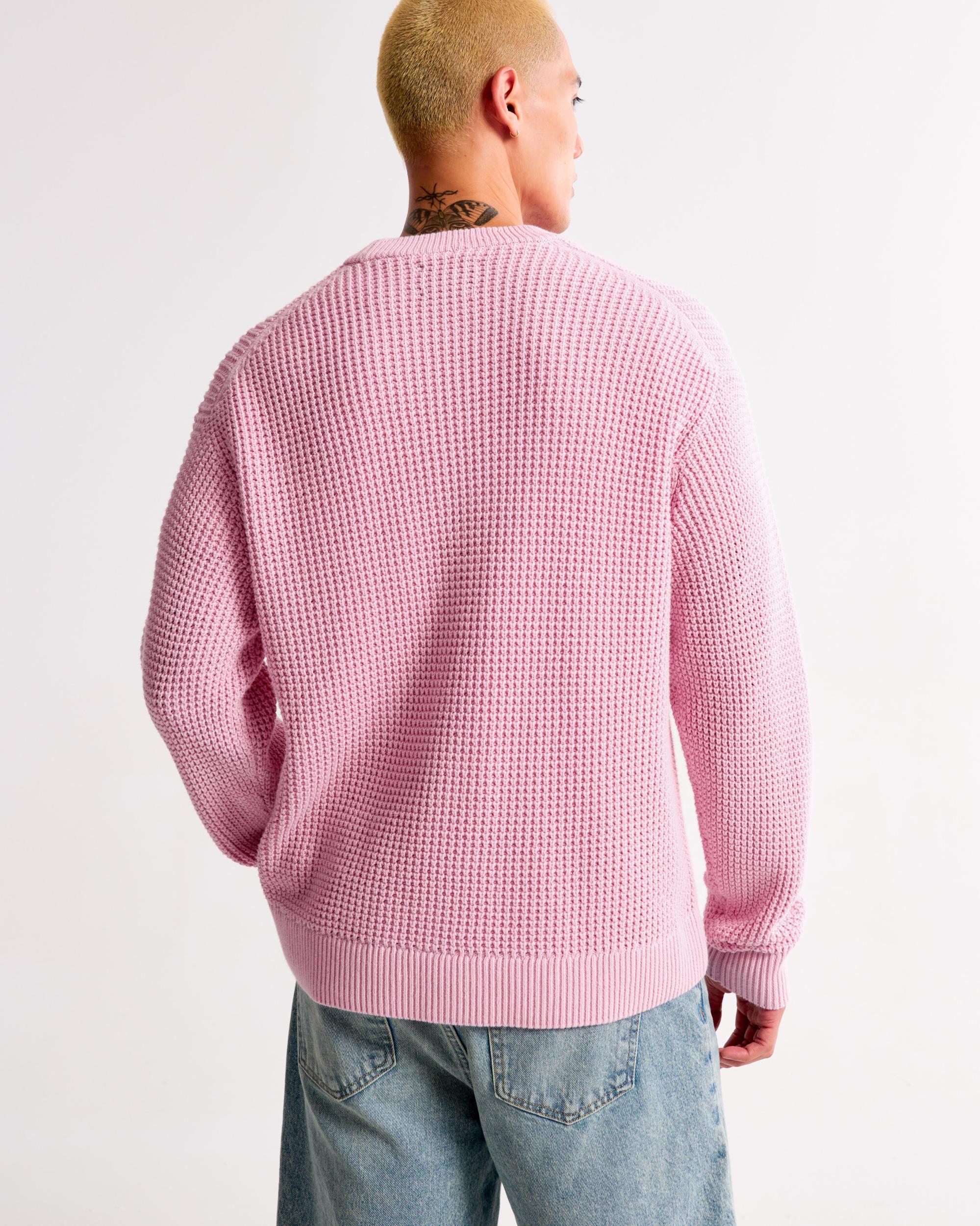 Oversized Waffle Crew Sweater Product Image