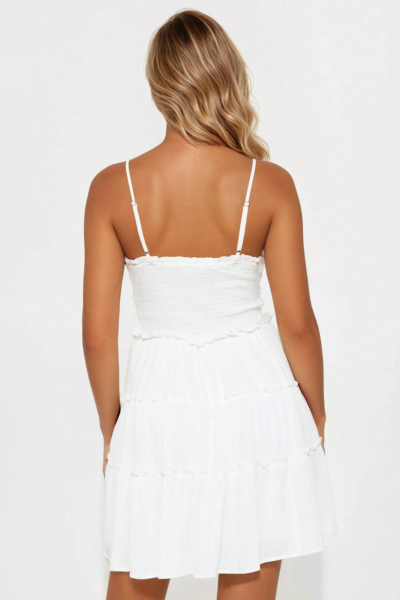 Misty Tiered Mini Dress - Off White Product Image
