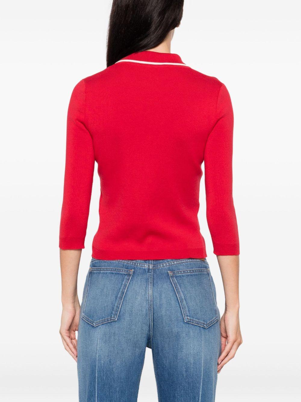 cherry-detail zip-up cardigan Product Image