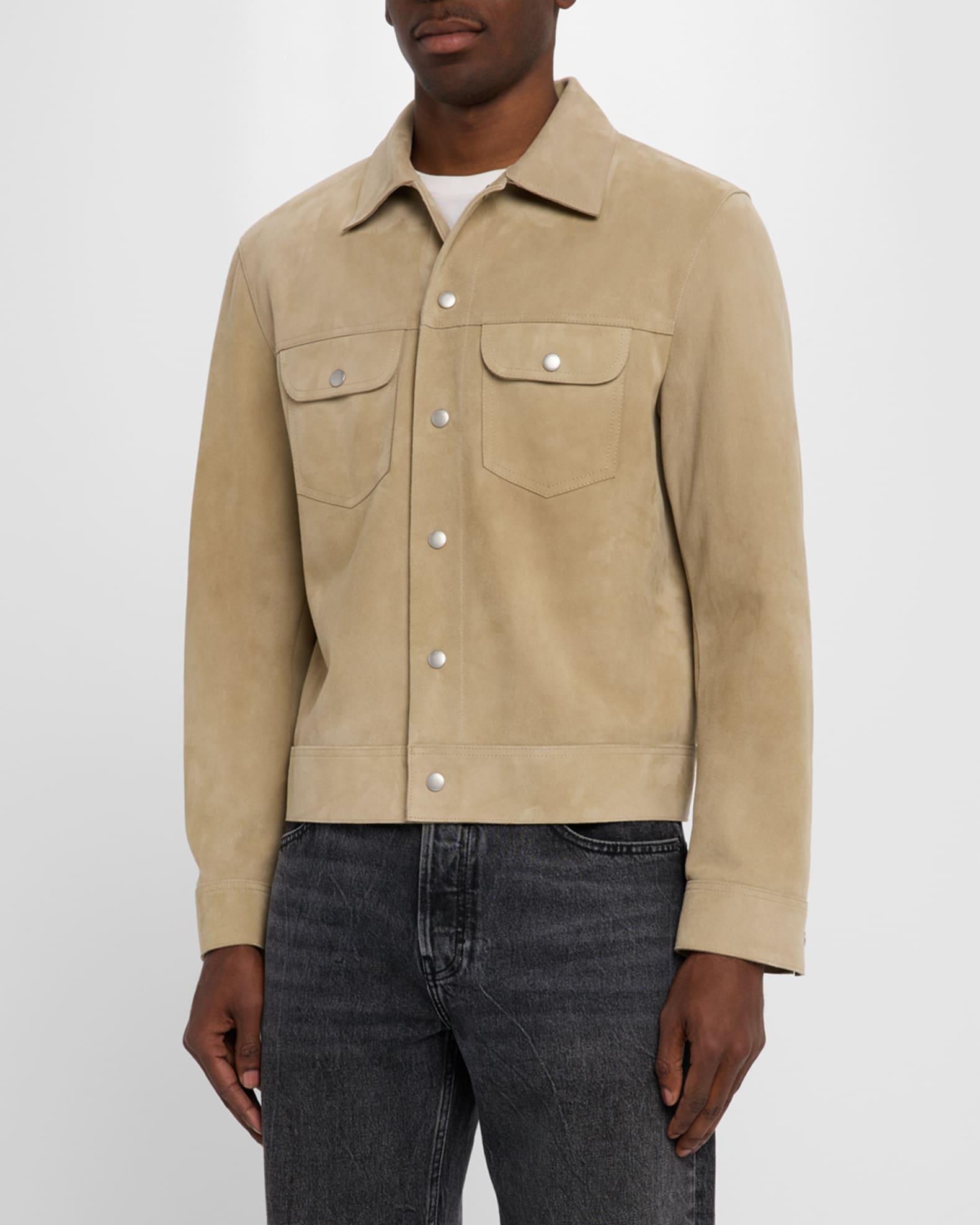 Men's Suede Trucker Jacket Product Image
