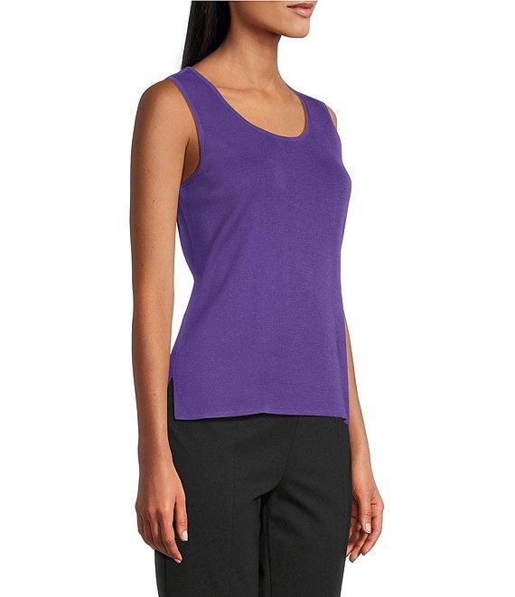 MISOOK Knit Double Scoop Neck Sleeveless Tank Product Image