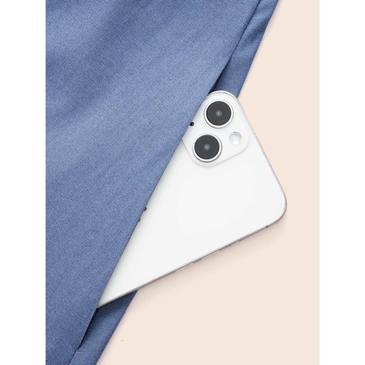 Plus Size V Neck 2 In 1 Bodycon Dress DarkBlue Women Casual Button V-neck Sleeveless Curvy BloomChic 12/L Product Image