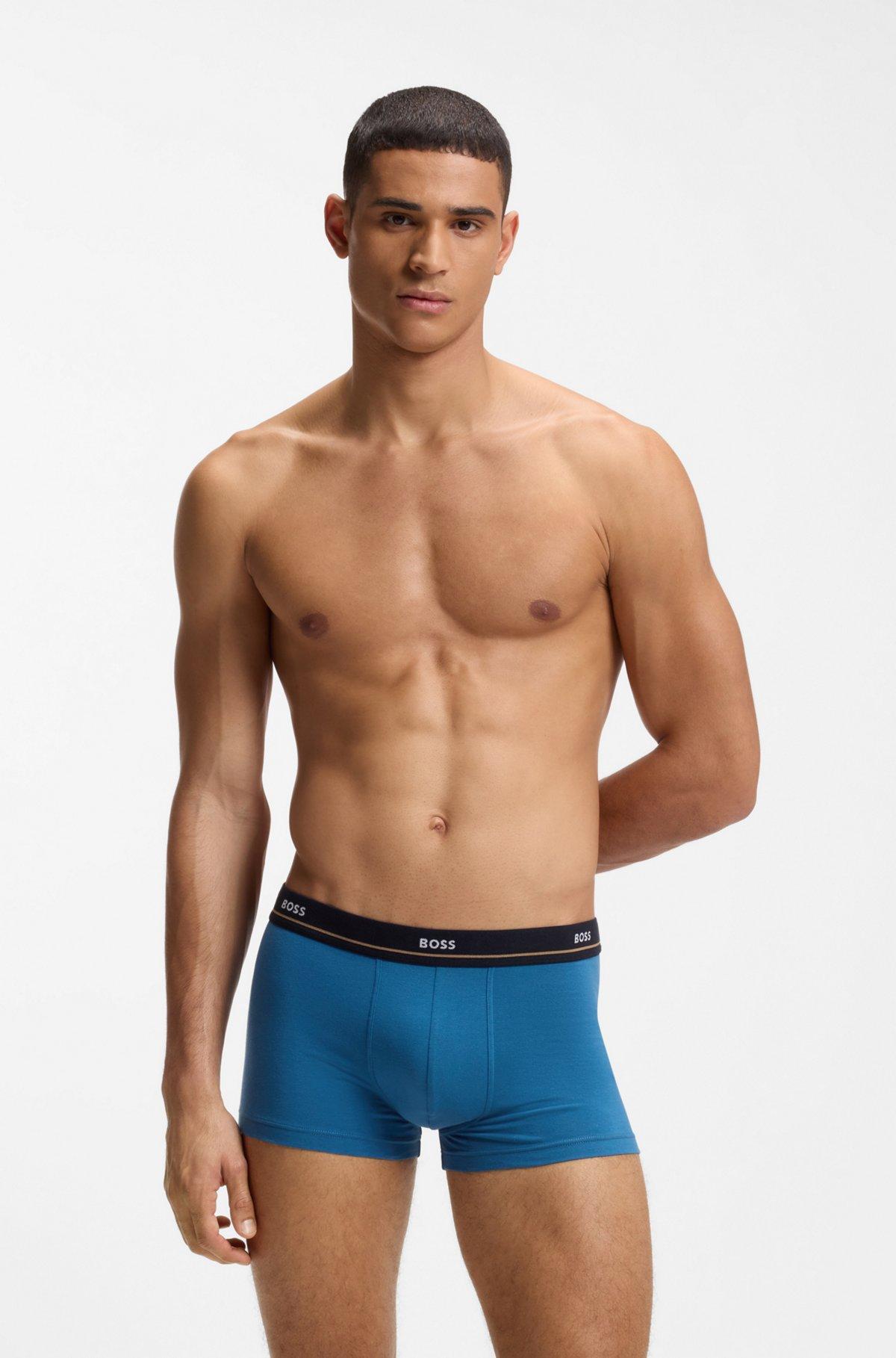 Five-pack of stretch-cotton trunks with logo waistbands Product Image