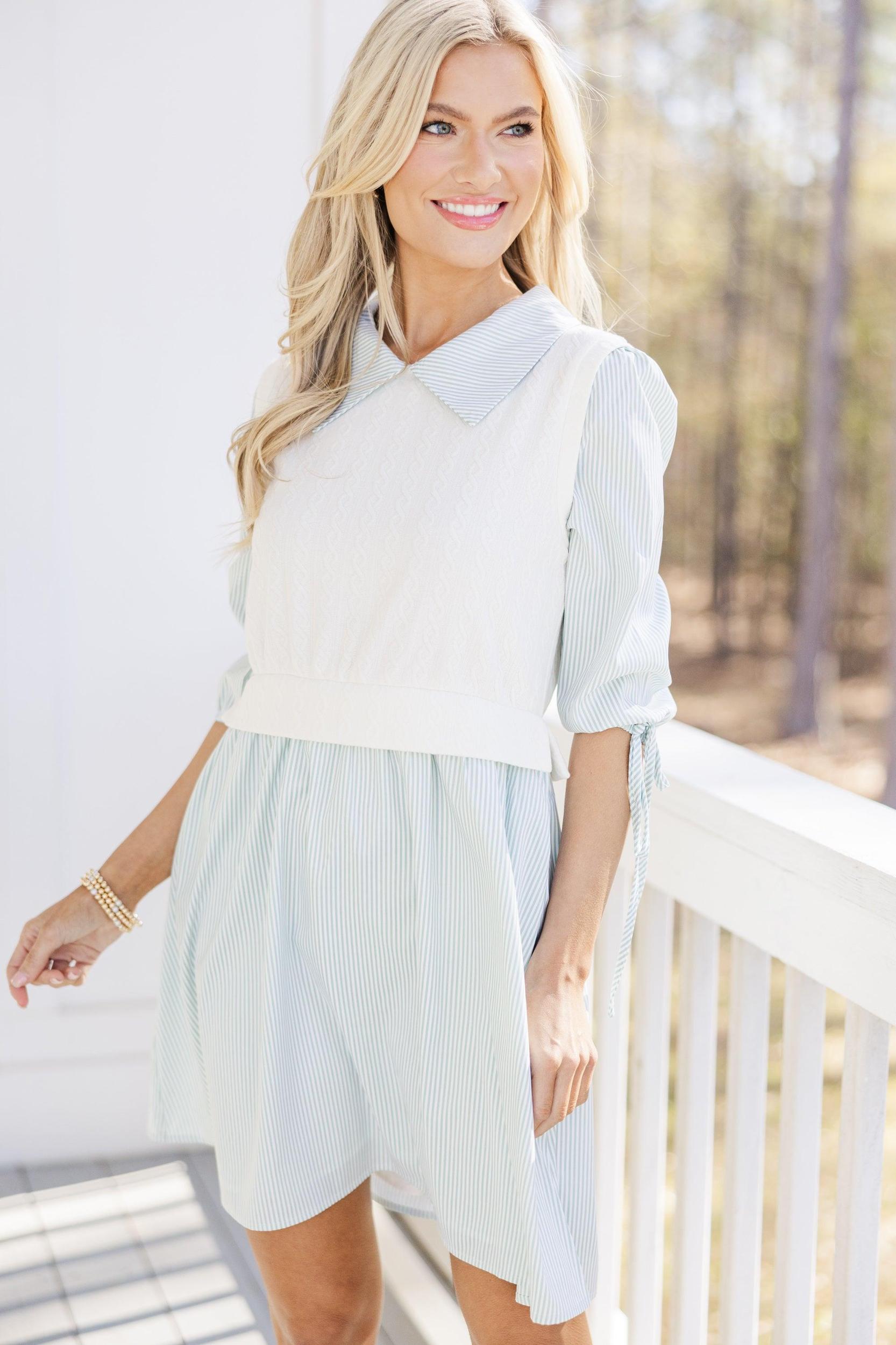 Out For Fun Sand Striped Dress Female Product Image