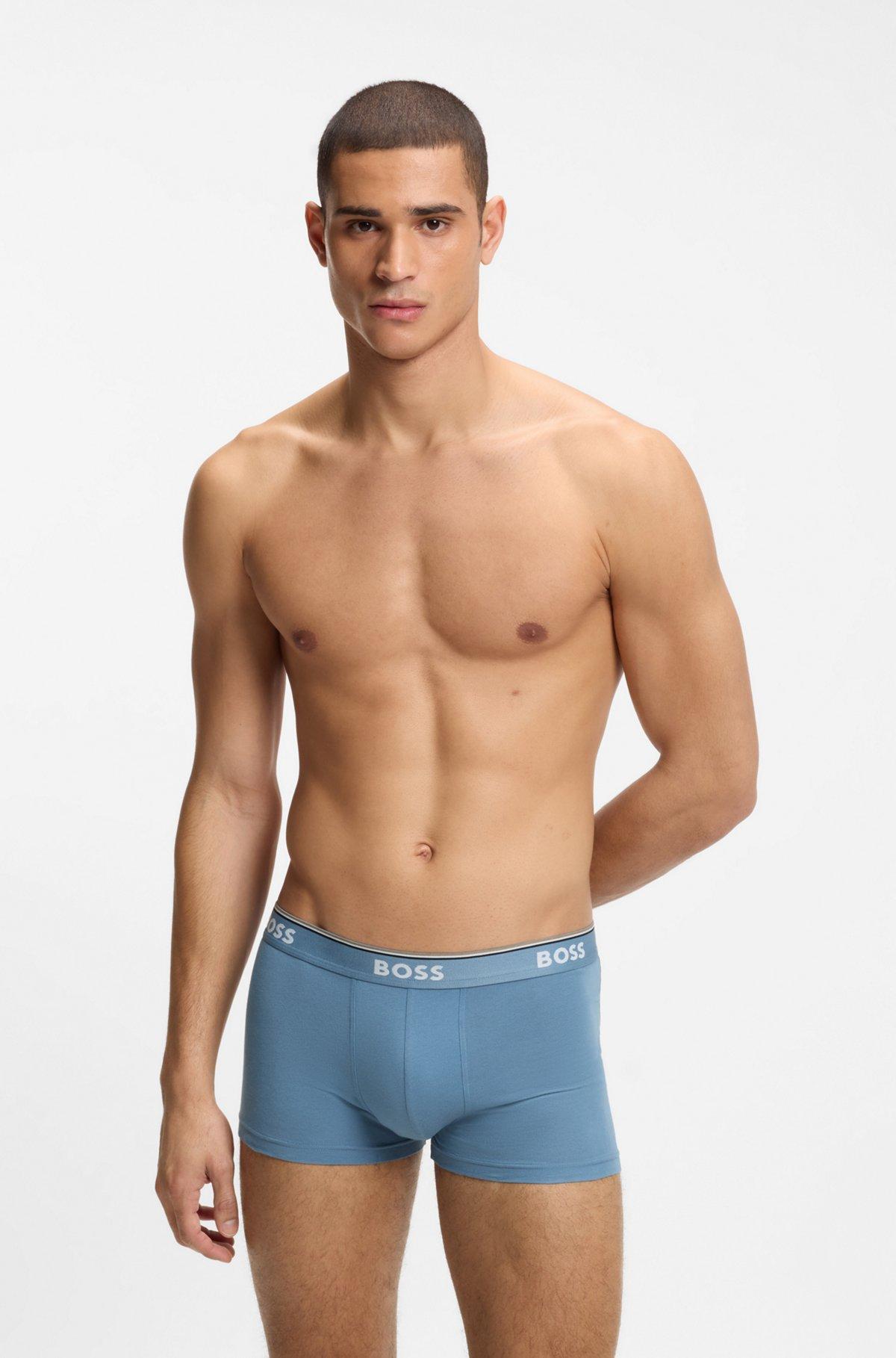Three-pack of stretch-cotton trunks with logo waistbands Product Image