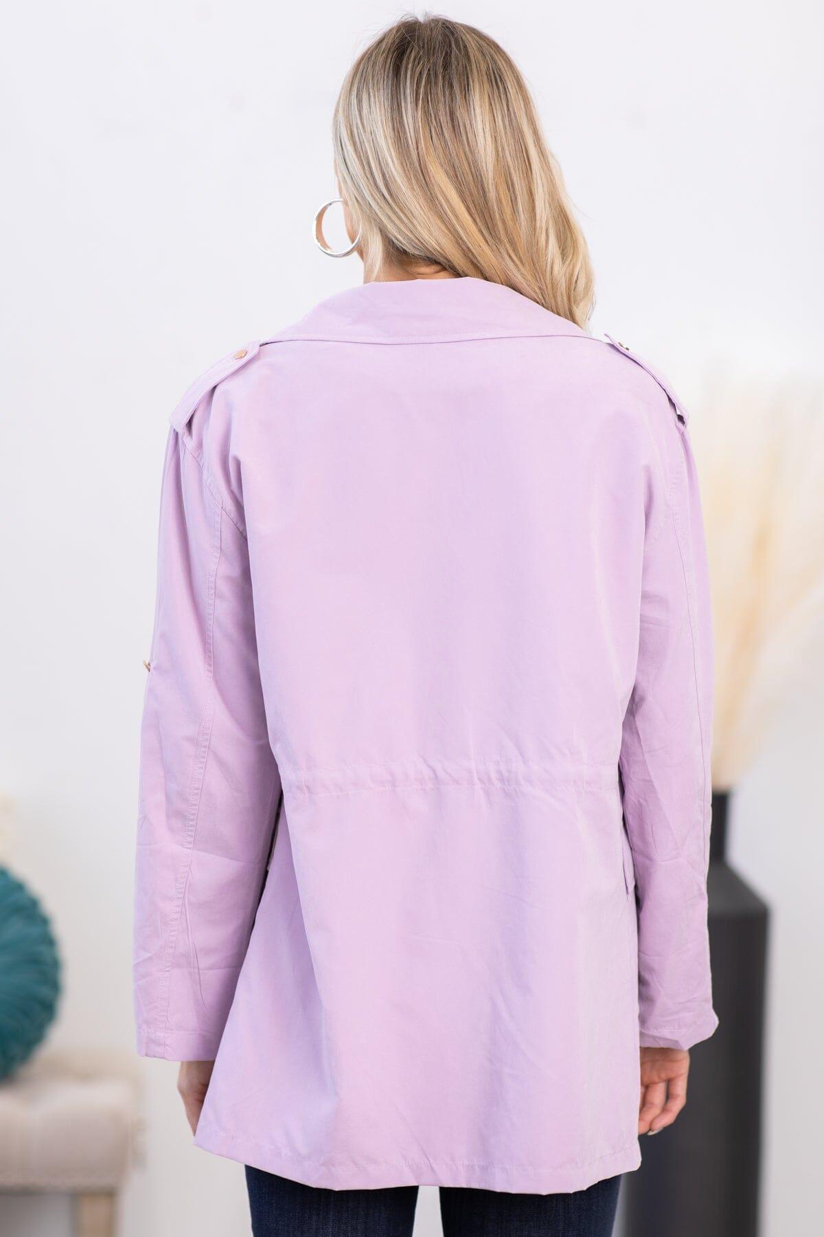 Lavender Roll Sleeve Anorak Jacket Product Image
