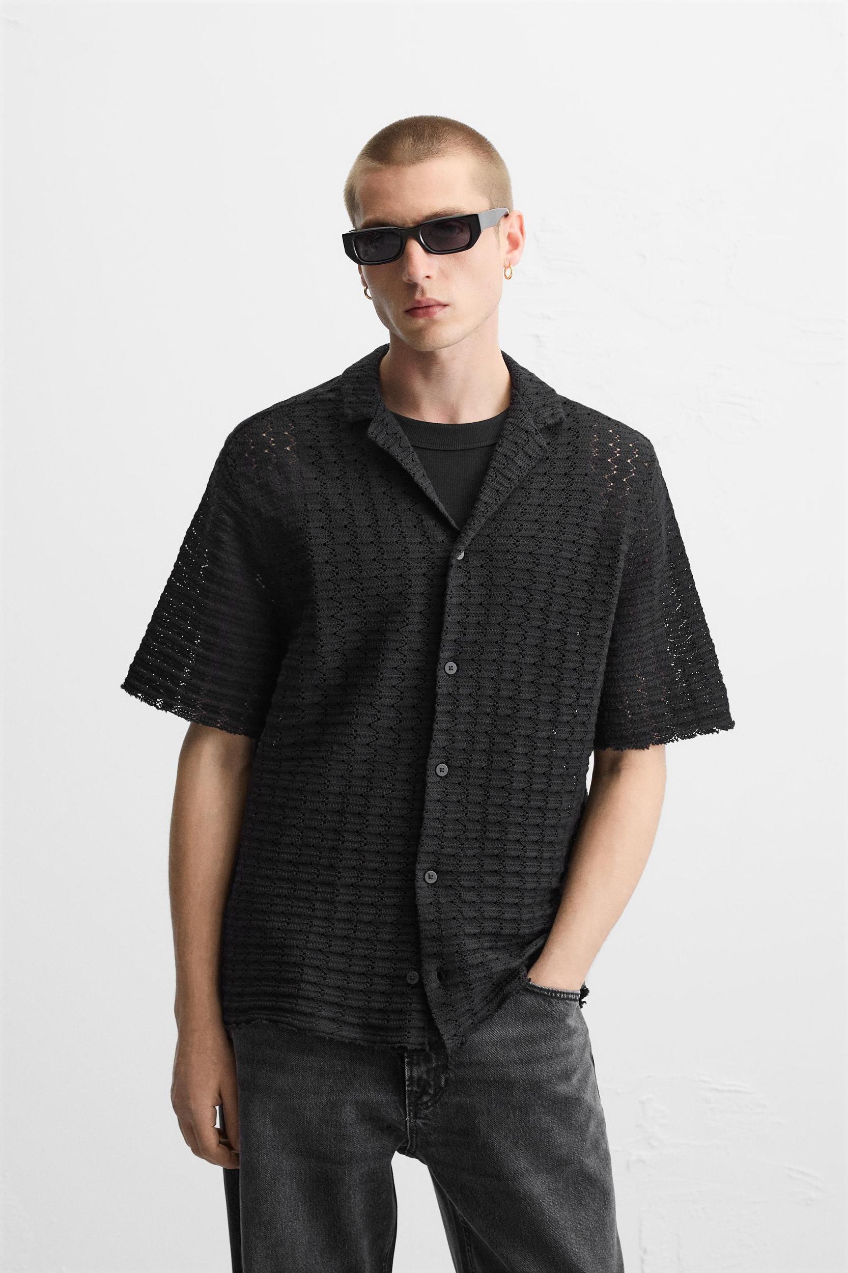 TEXTURED WEAVE KNIT SHIRT Product Image