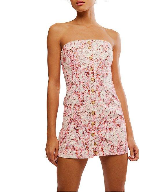 Free People Tomas Printed Strapless Mini Dress Product Image
