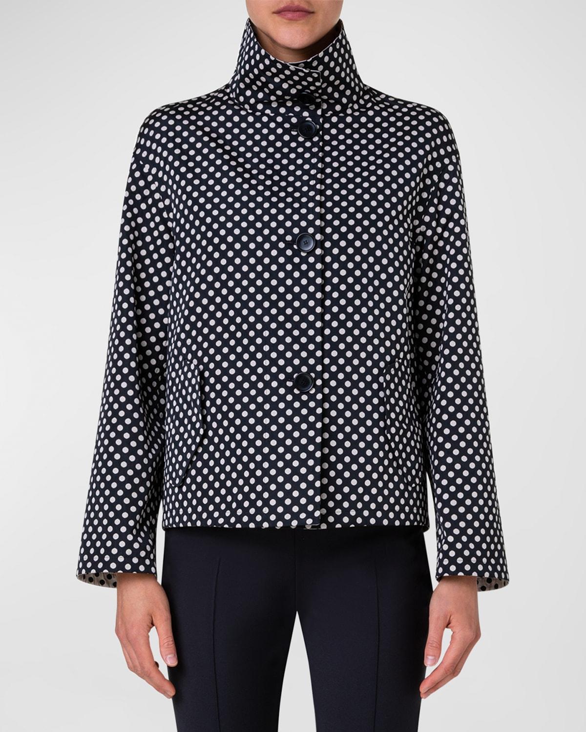 Womens Polka Dot Cropped Jacket Product Image
