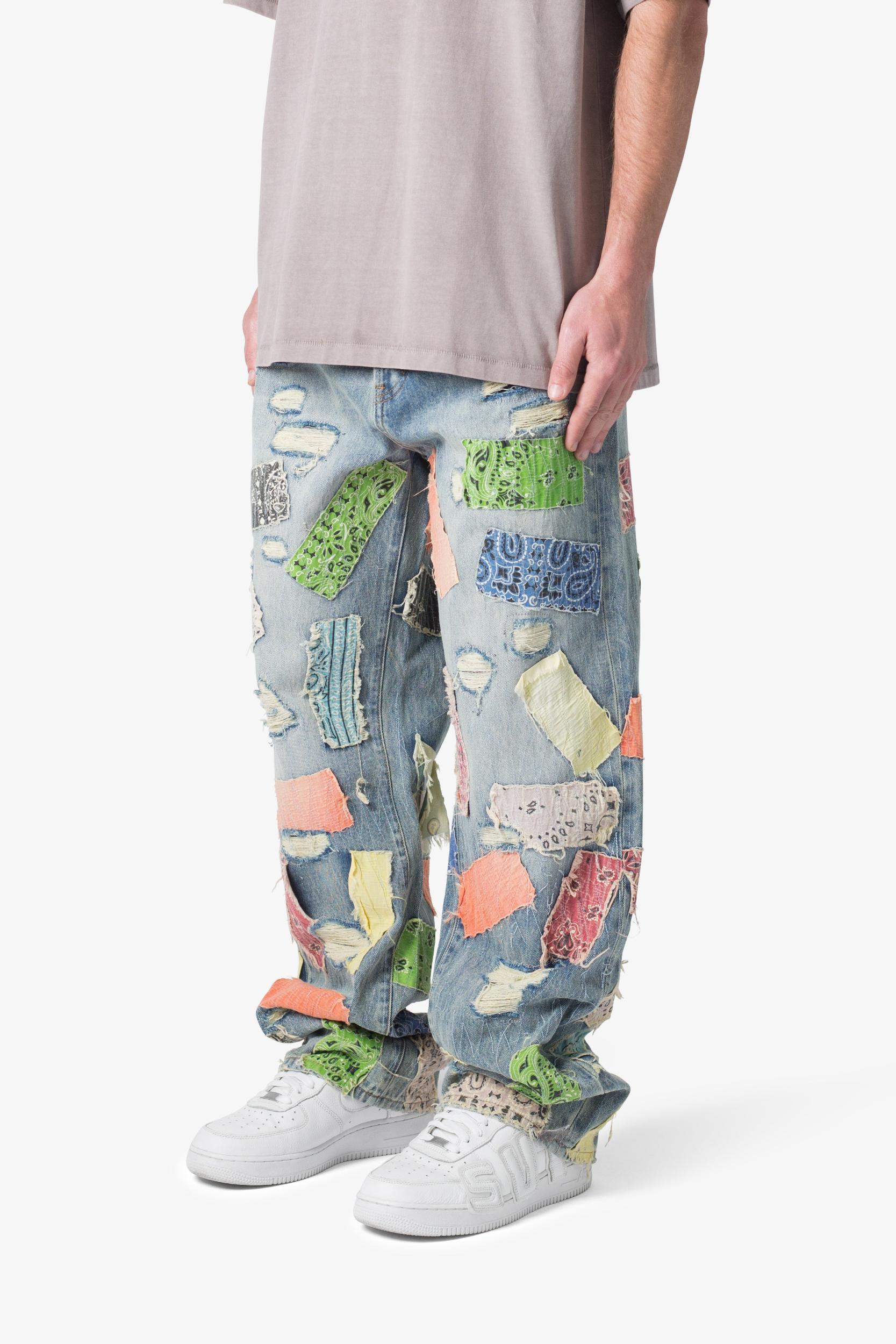 Ultra Baggy Bandana Patch Denim - Blue/Multi Product Image