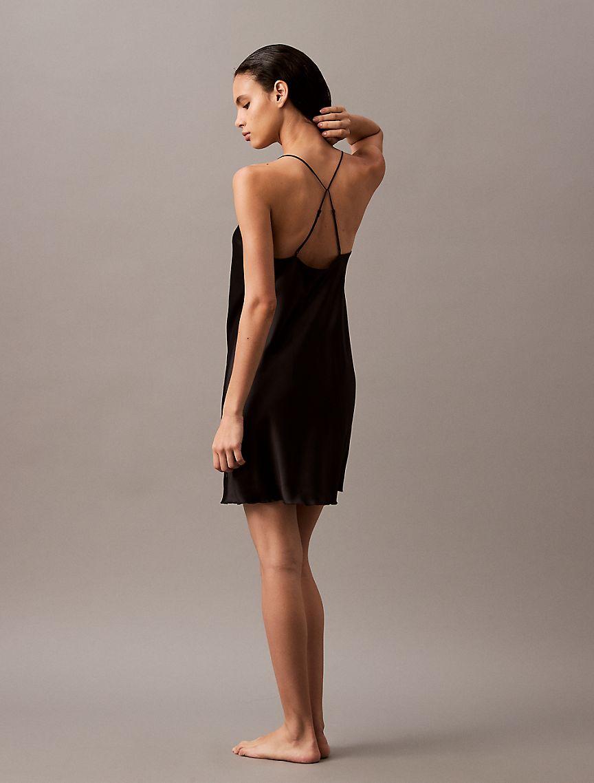 Satin Crossback Slip Dress Product Image