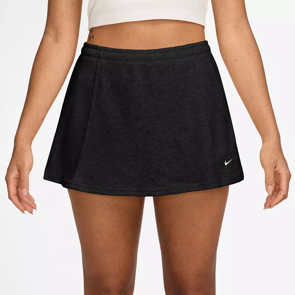 Women's Nike Sportswear Chill Terry Mid-Rise Mini Skort, Size: Large, Black Product Image