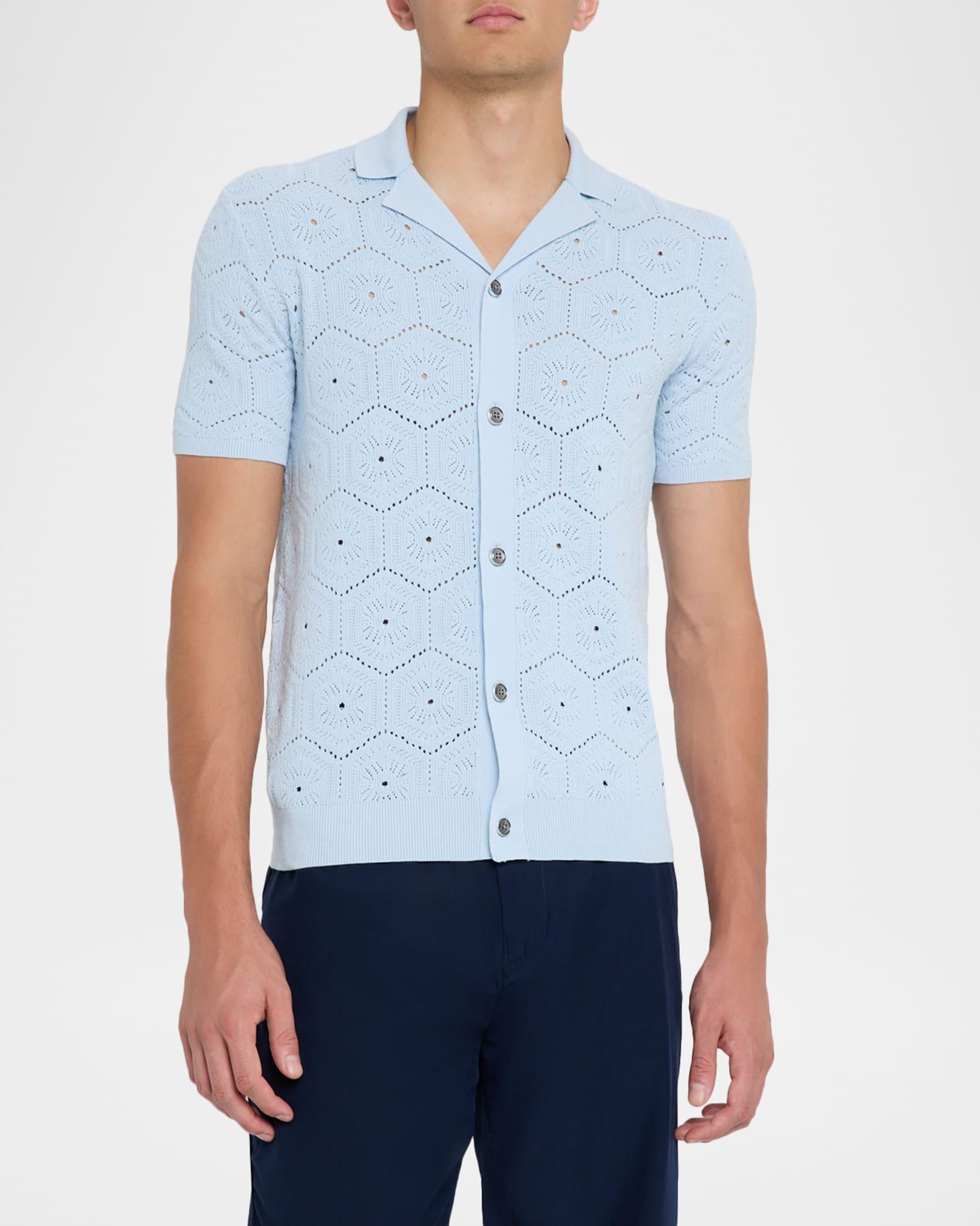 Men's Royce Geometric Crochet Camp Shirt Product Image