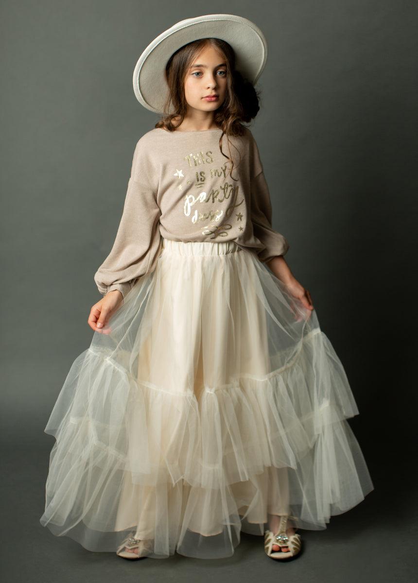 Juana Sweatshirt in Heather Oat Girls Product Image