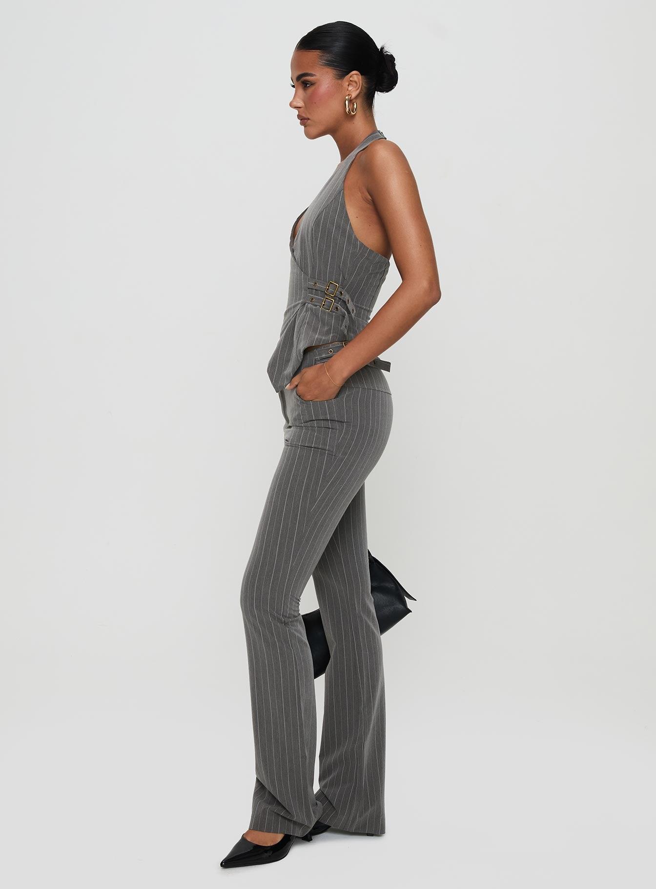 Calexico Buckle Pant Grey Pinstripe Product Image