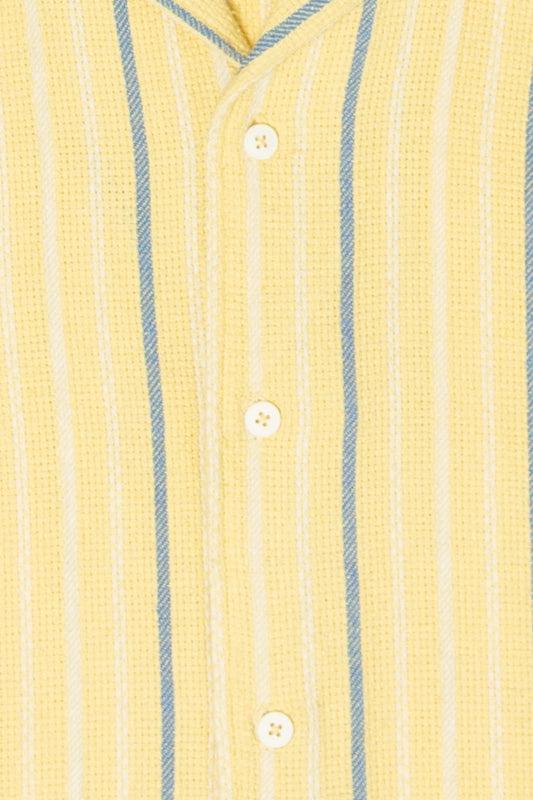 Yellow Striped Woven Button-Up Shirt Product Image