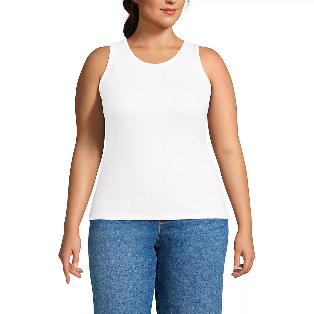 Plus Size Lands' End Drapey Rib Skimming Tank Top, Women's, Size: 3XL, Misty Blue Product Image