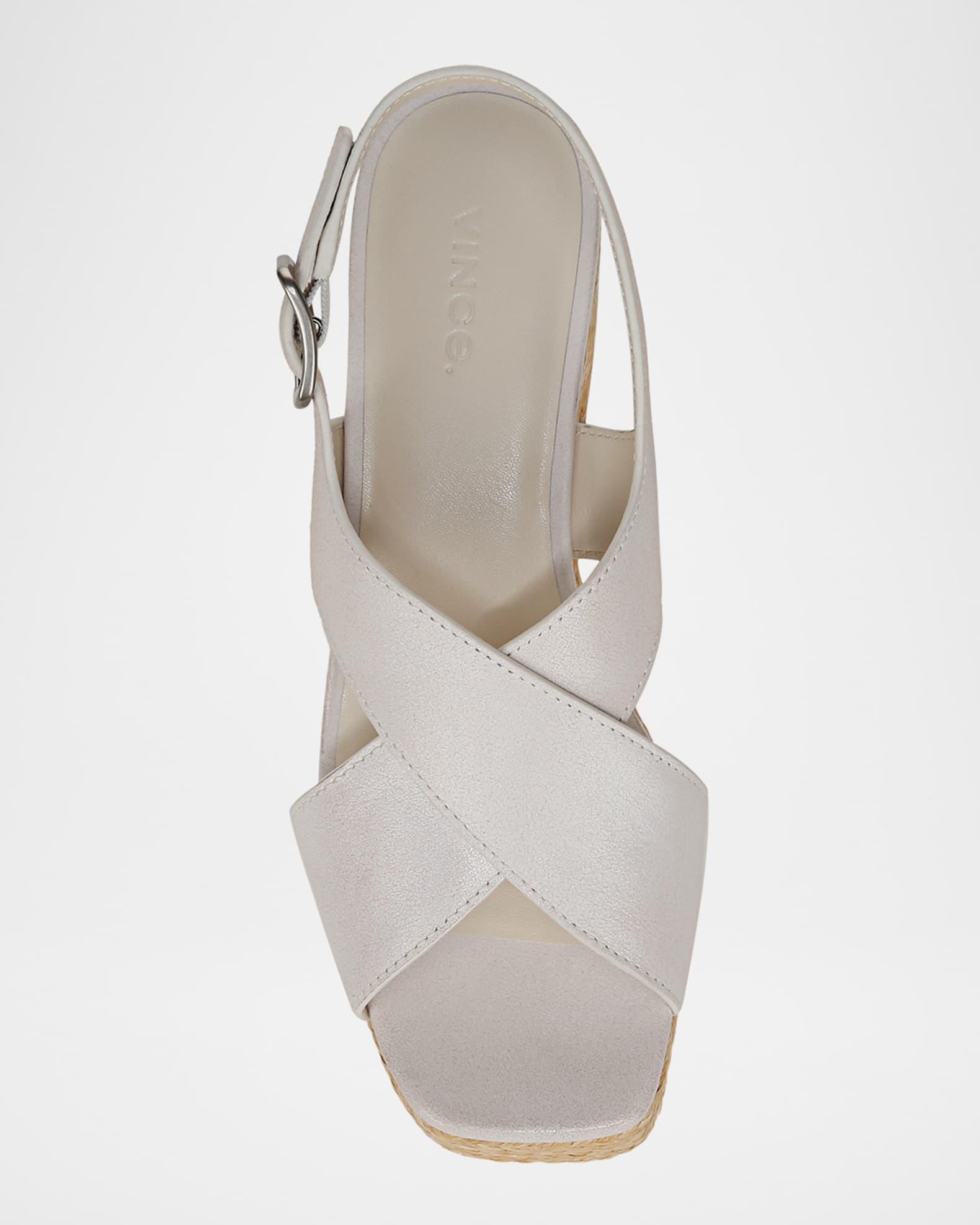 Clementina Leather Crisscross Platform Sandals Product Image