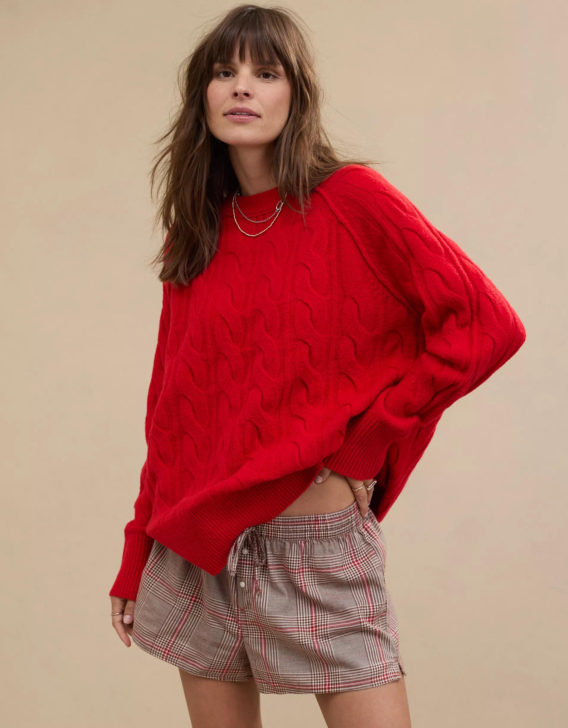 Aerie unREAL Cable Crew Sweater Product Image