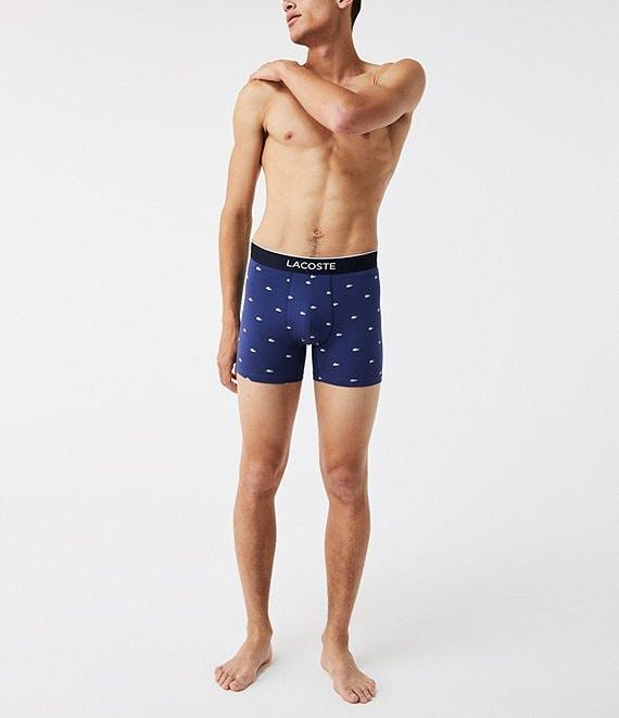 Lacoste Solid/Printed 5#double; Inseam Boxer Briefs 3-Pack Product Image