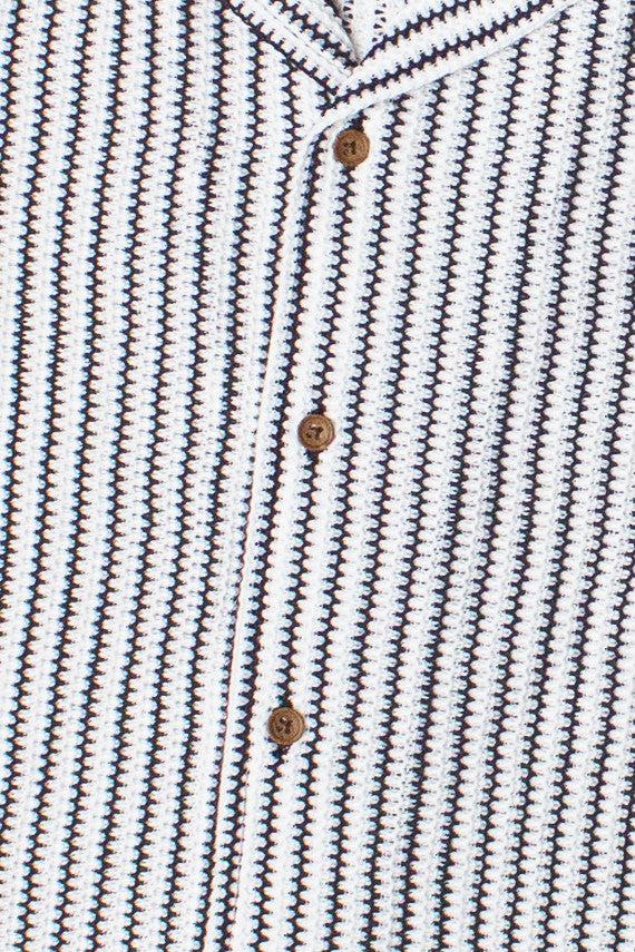 Mini Zigzag Knit Button Up Shirt Product Image