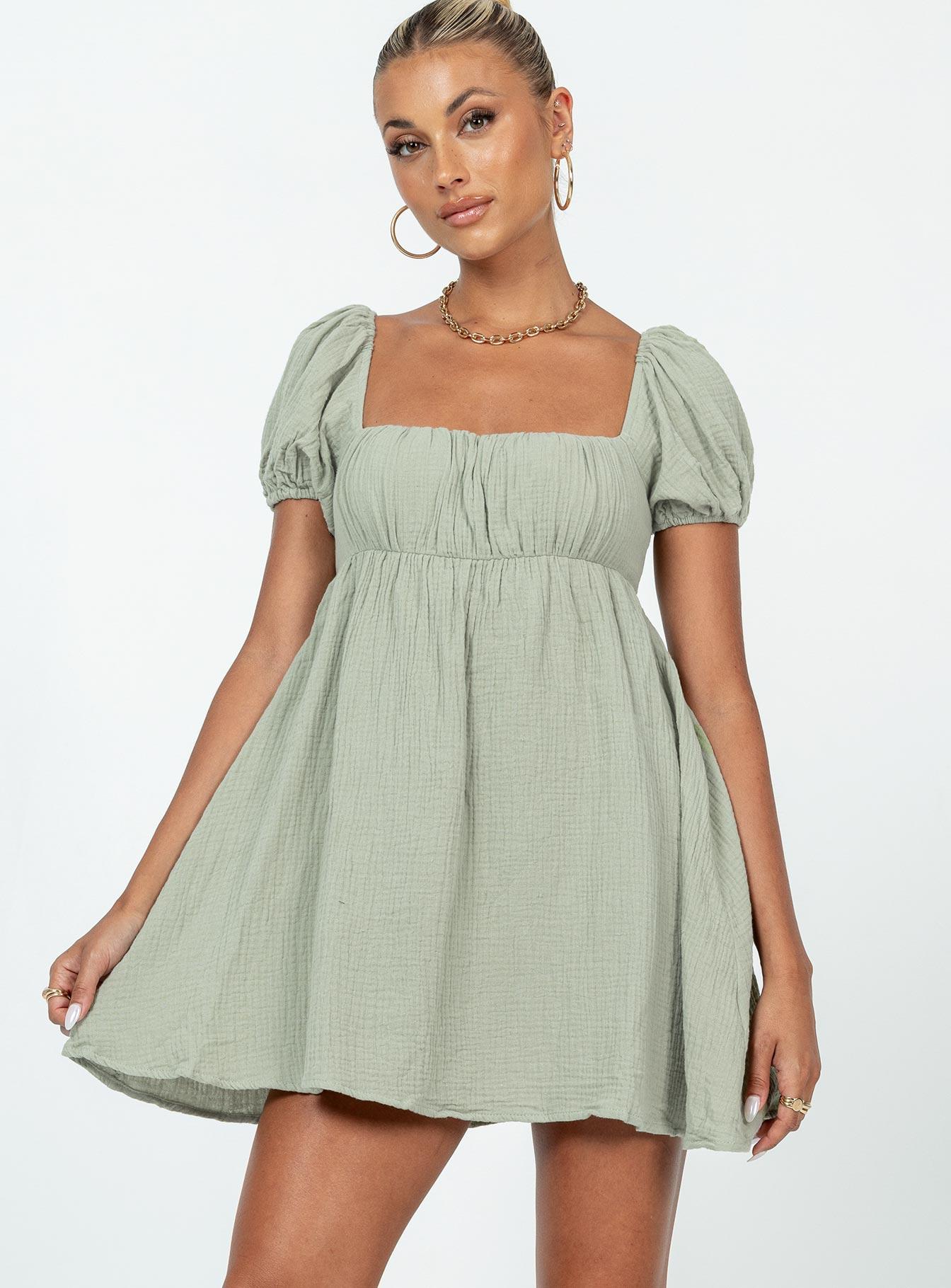 Lets Dance Mini Dress Sage Product Image