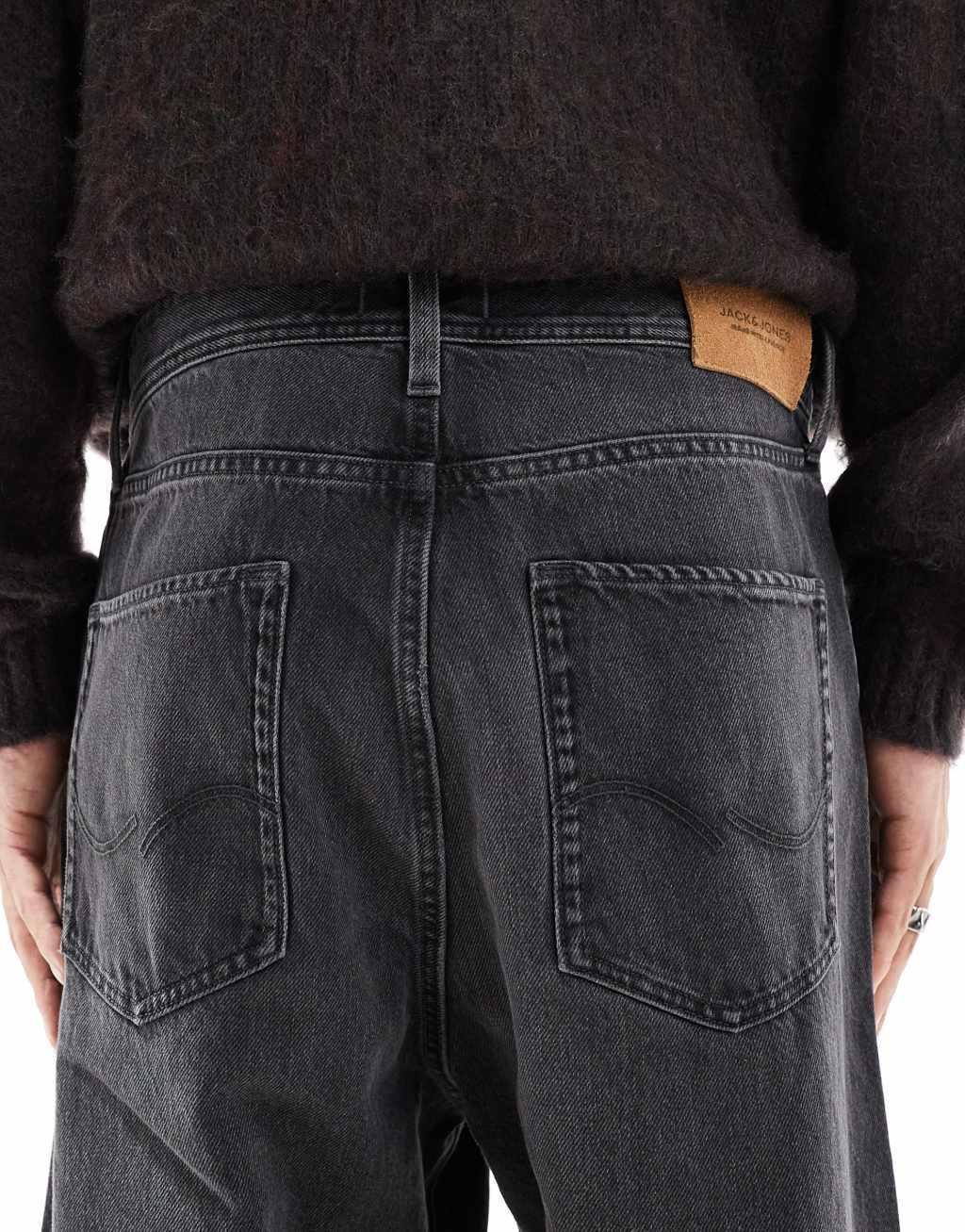 Jack & Jones ron skater fit jeans in black wash Product Image