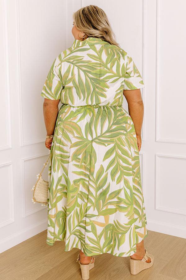 Island Oasis Button Down Midi Dress Curves Product Image