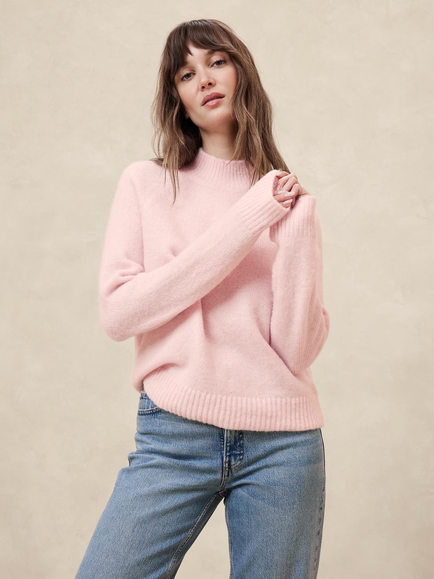 Fuzzy Mock-Neck Sweater Product Image