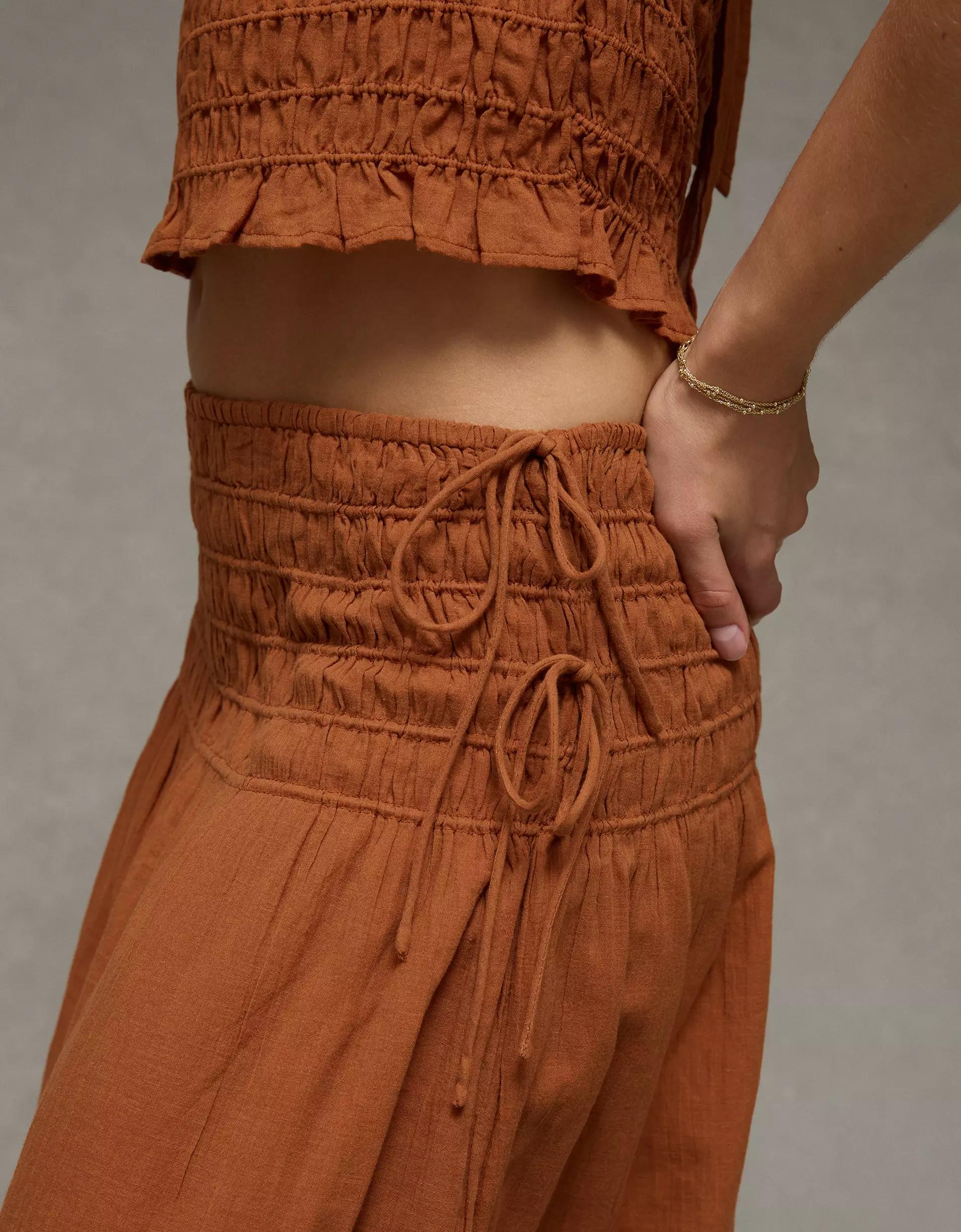 AE High-Waisted Tie Side Maxi Skirt Product Image