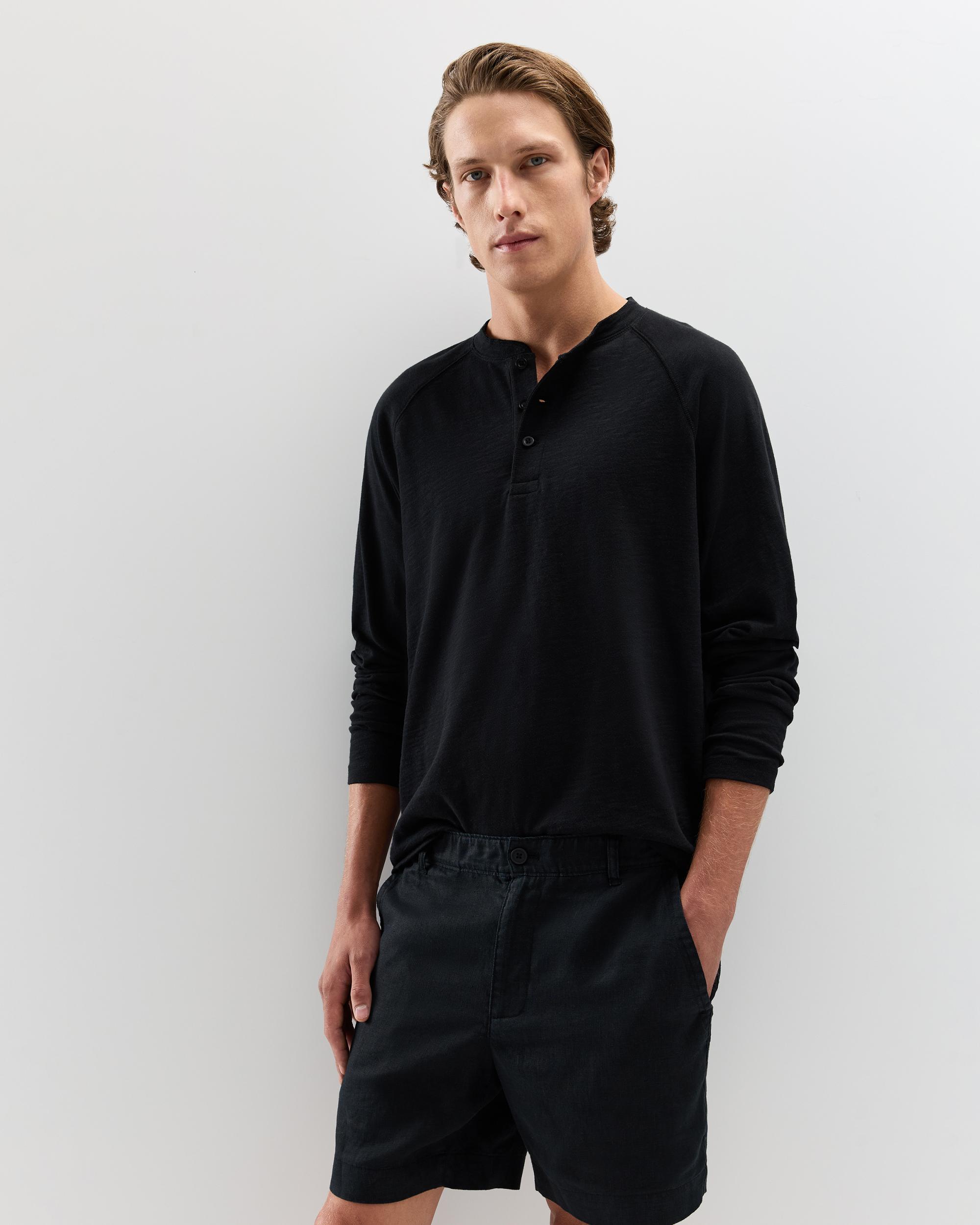 Quince | Men's Slub Long Sleeve Henley Organic Cotton Product Image