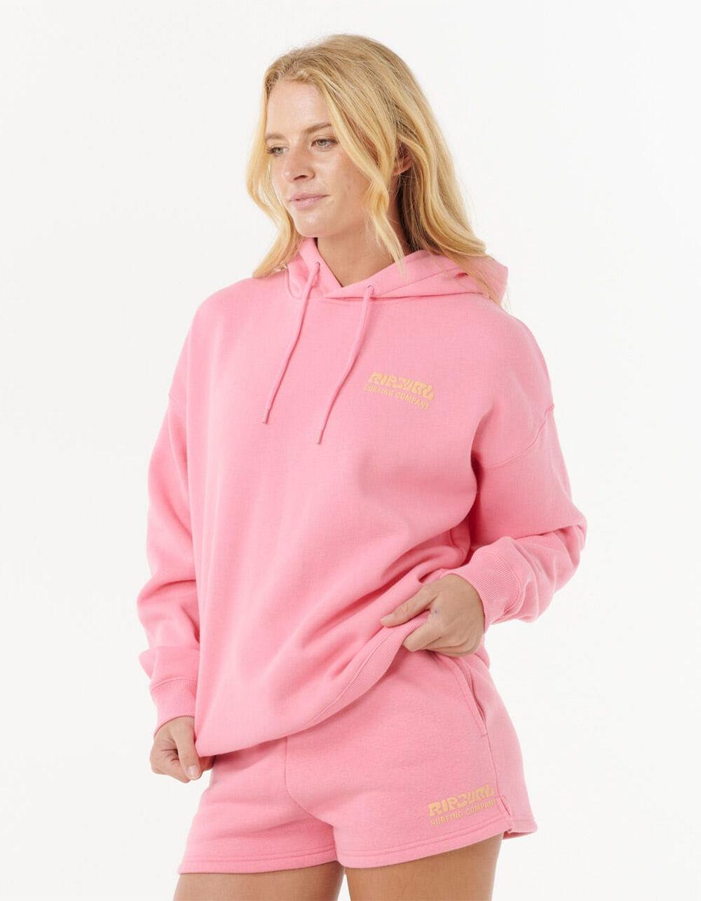RIP CURL Surf Puff Heritage Womens Hoodie - PINK COMBO Product Image
