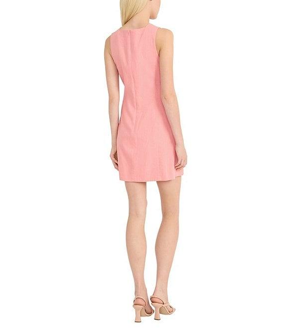 Donna Morgan Square Neck Fit and Flare Linen Mini Dress Product Image