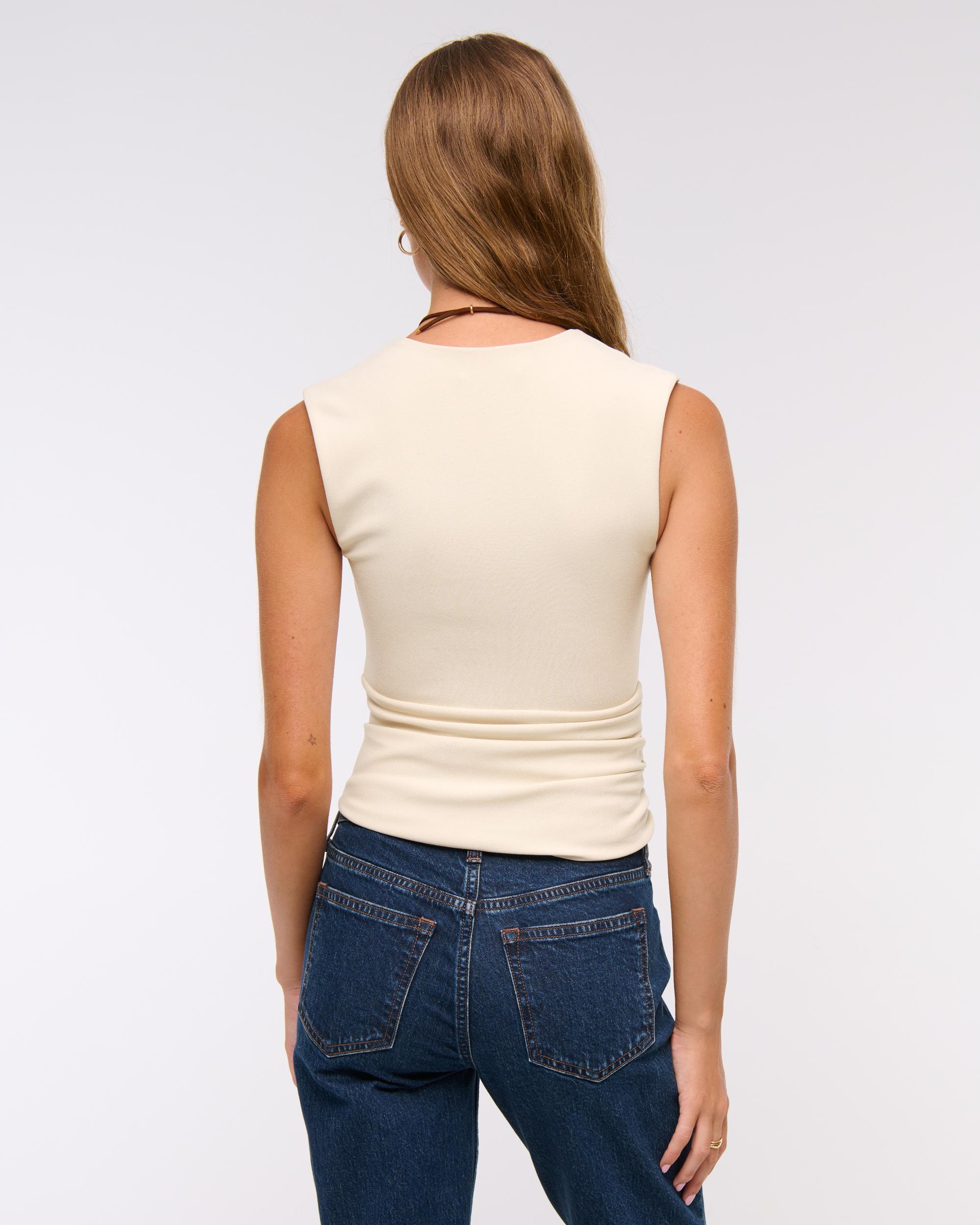 Bra-Free Plunge Ruched Top Product Image