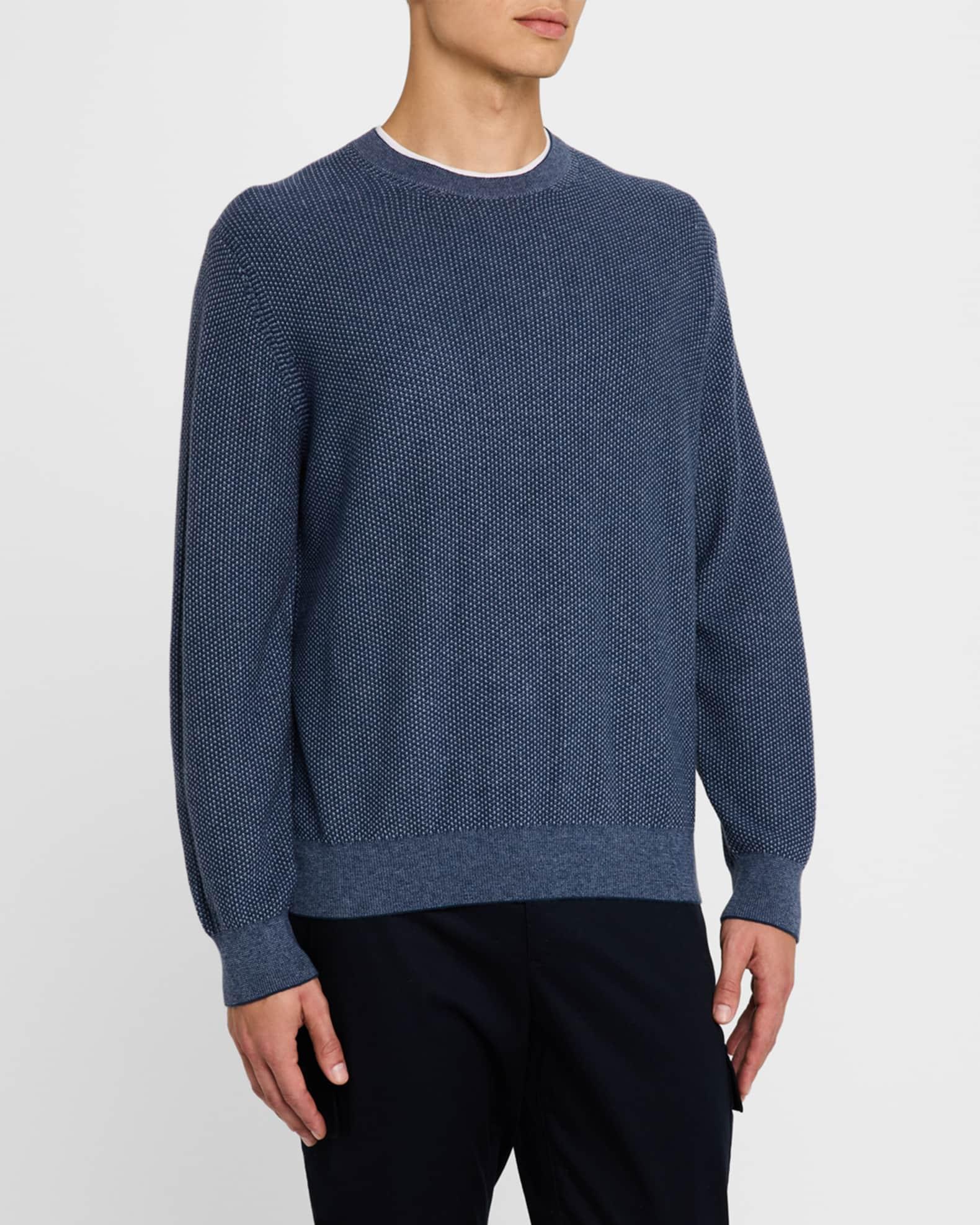 Mens Geo Jacquard Long-Sleeve Crewneck Sweater Product Image