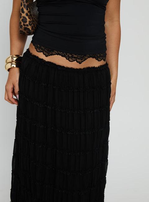 Estefania Maxi Skirt Black Product Image