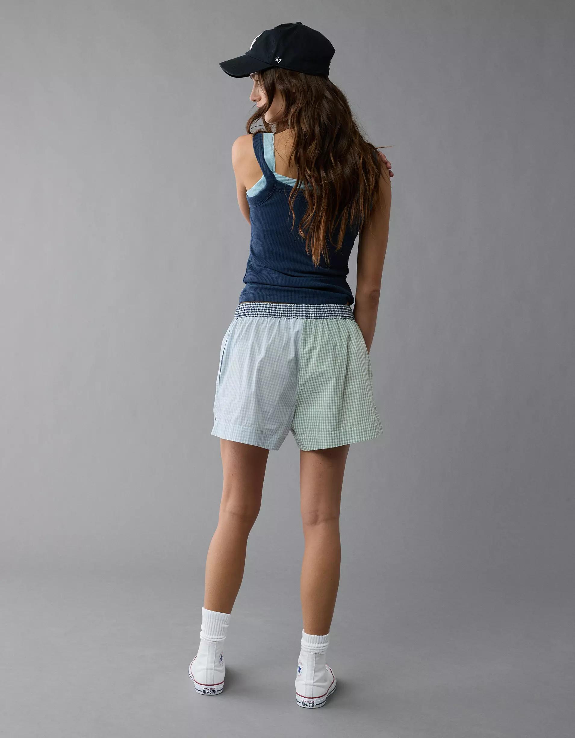 AE Gingham Colorblock Boxer Sleep Short Product Image