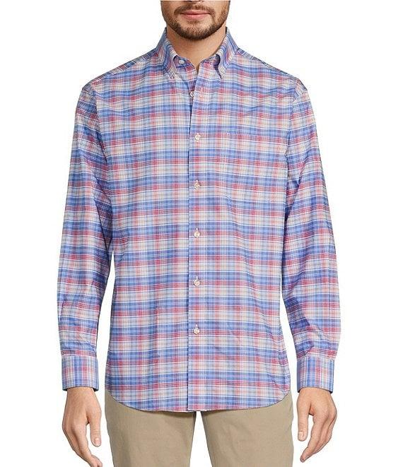Gold Label Roundtree & Yorke Non-Iron Long Sleeve Medium Plaid Pattern Oxford Sport Shirt Product Image